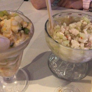 Ceviche Camaron y Corvina