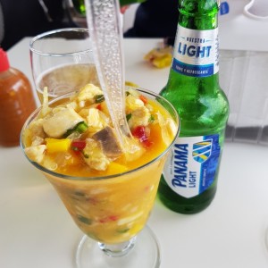 ceviche de corvina en salsa de maracuya