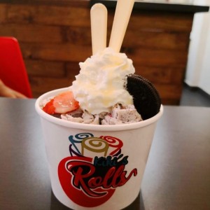 ice cream rolls fresas con oreo