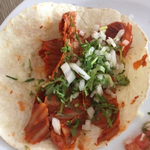 Tacos al Pastor en tortilla de harina