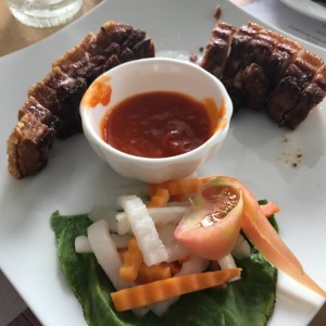 Puerco asado en salsa agridulce, muy bueno