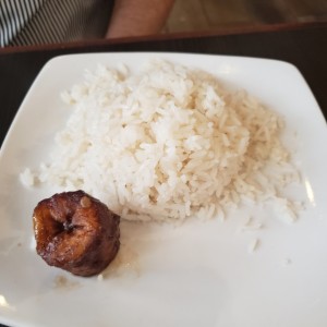 ARROZ BLANCO Y PLATANO