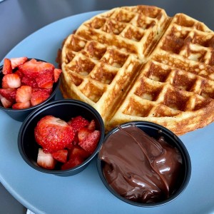 Waffle de Nutella y Fresas