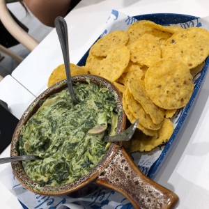 dip de espinaca y hongos