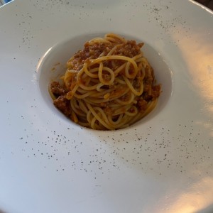 En salsa bolognese Spaguetti