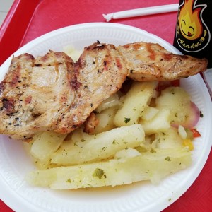 Pollo asado y yuca