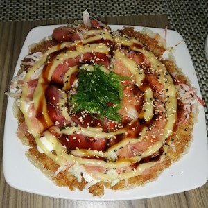 Sushi pizza mixta