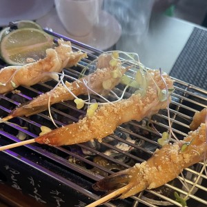 Entradas - Brochetas de Langostinos