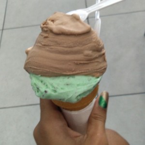 helado de Nutella y menta granizada