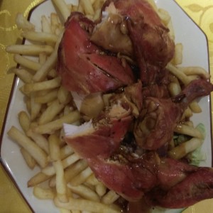 Pollo asado con papas