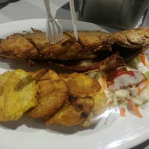 Corvina Frita con patacones