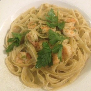 pasta con camarones