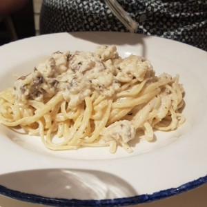 linguini a la ruotta con fungi