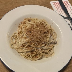 Spaghetti Alfredo e Prosciutto