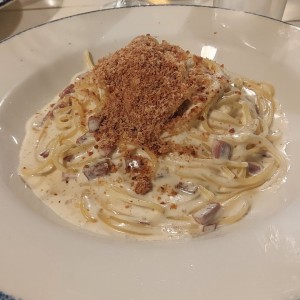 Spaghetti Alfredo e Prosciutto