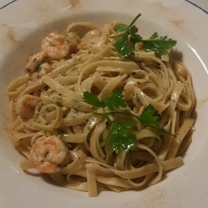 pasta con camarones 