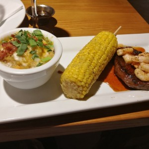 honey-chipotle shrimp & sirloin