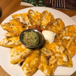 nachos con pollo y guacamole