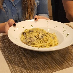 pasta gluten free con hongos y trufas 