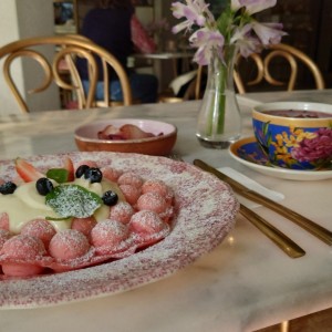 Waffles de burbuja rosado