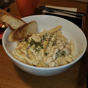 Penne Alfredo con pollo