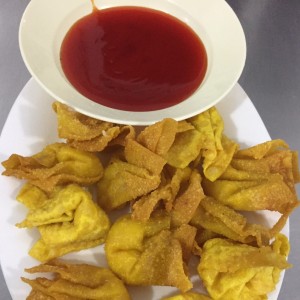 wanton relleno de camarones