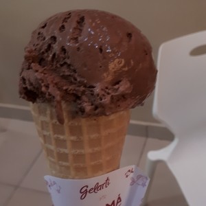 cono con helado de chocolate