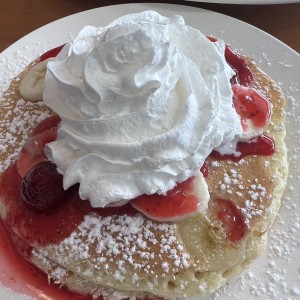 Strawberry banana pancakes