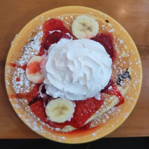 fresa y banana pancake