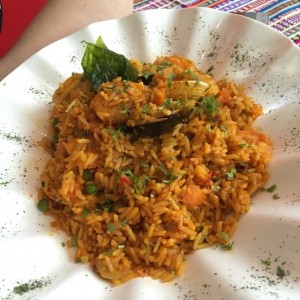 arroz con camarones