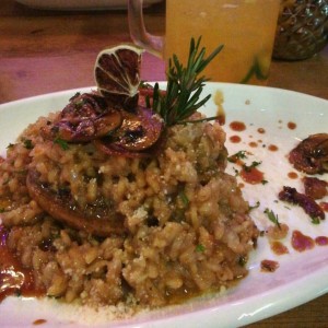 Risotto de hongos portobello