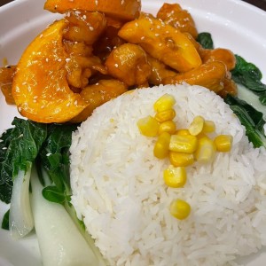 Platos Wok - Orange Chicken Rice