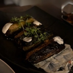 Zuccini relleno de arroz y garbanzo