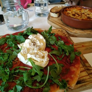 Pizza Burrata y Lasagna