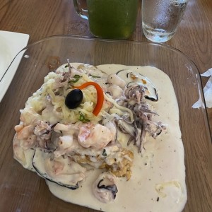 Mariscos en salsa blanca