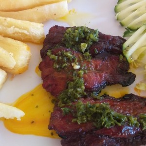 carne seca asada con chimichurri