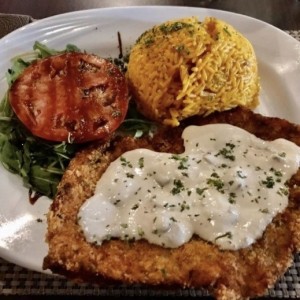 Milanesa de arroz con pollo