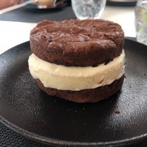 Brownie ice cream sandwich