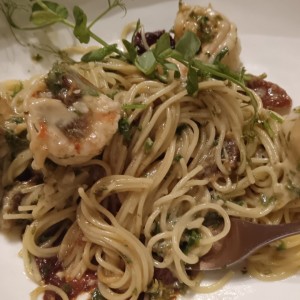 Vermicelli Aglio, olio e gamberi