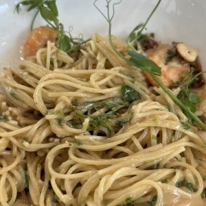 Vermicelli Aglio, olio e gamberi