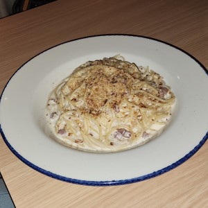 Spaghetti Alfredo e Prosciutto
