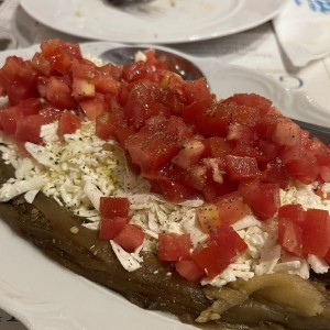 Berenjena ahumada con queso feta