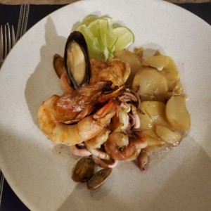 Mariscos a la plancha 