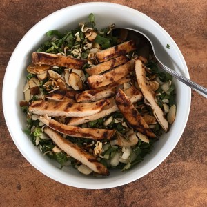 ensalada de bok choy con pollo