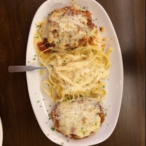 pollo y pasta gratonados no recierdo el nombre del plato 