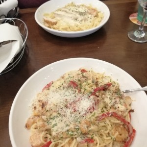 Chicken and Shrimp Carbonara