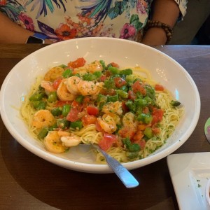 Spaguetti con camarones