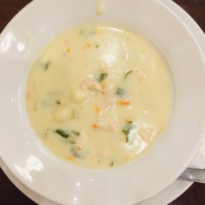 Crema de Gnoqui con pollo.