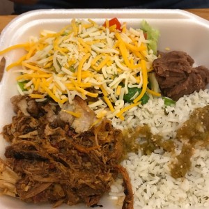 Bowl de carnitas y pulled pork 