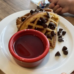 Waffle gluten free con chispas de chocolates